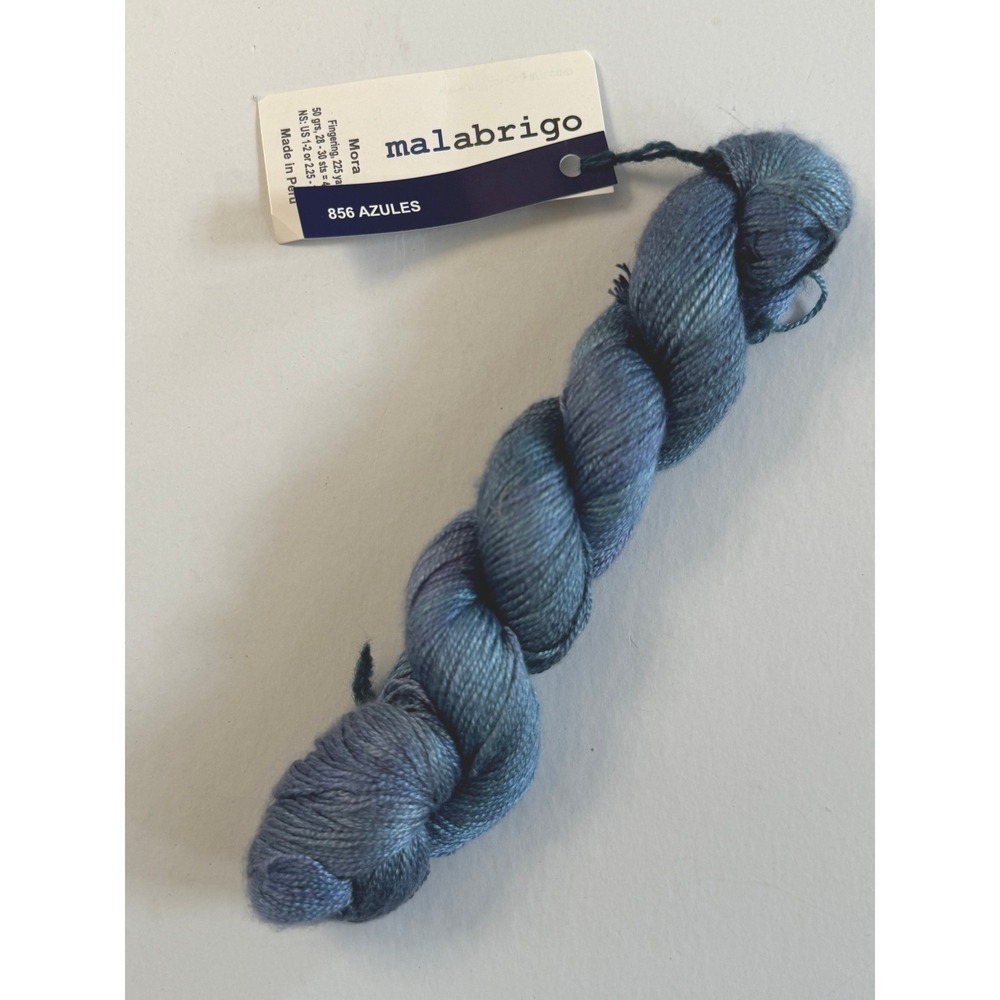 New Malabrigo Mora Yarn 50g Azules Blue 100% Mulberry Silk Accessory Yarn